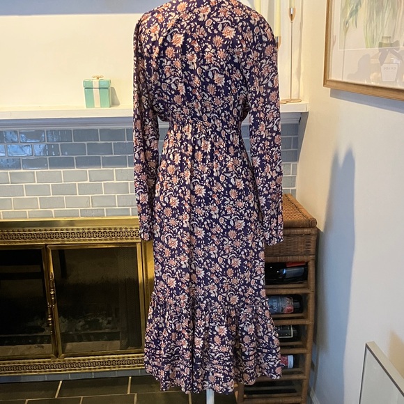 Veronica Beard Purple Floral Long Sleeve Dress - Picture 7 of 8